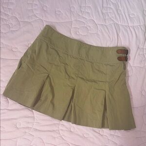 Ralph Lauren Tan Skirt with Brown Buckle Accents